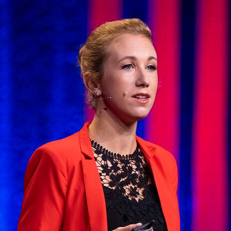 Sasha Luccioni speaks at SESSION 4 at TEDWomen 2023: Two Steps Forward. October 11-13, 2023, Atlanta, GA. Photo: Gilberto Tadday / TED